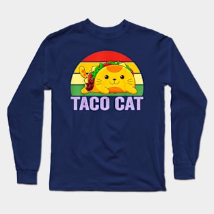 Taco cat retro Long Sleeve T-Shirt